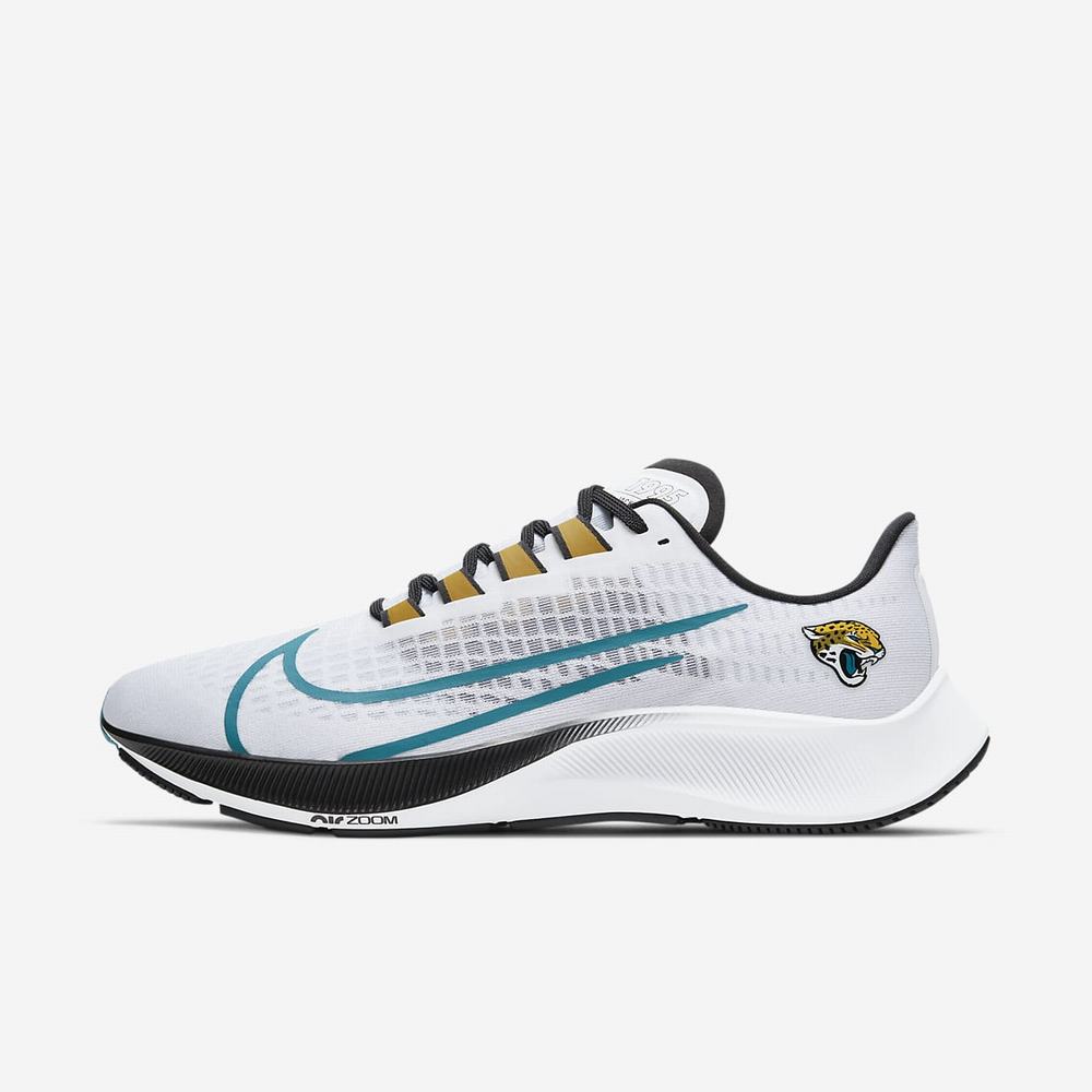 Chaussure De Running Nike Air Zoom Pegasus 37 (Jacksonville Jaguars) Blanche 2645-987 White/Pure Platinum/Black/Blustery Homme | YVB-59190272